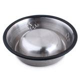 Khloe's - 6 Inch Stainless Steel Dog Feeding Bowl With Footprints