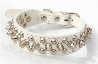 Khloe's Styling With Studs Spiked Leather Dog Collar