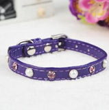 Khloe's - Rhinestone  Diamonds 1.0 cm Width Collars For Dogs/Cats - 3 Colors Pink, Purple, Red