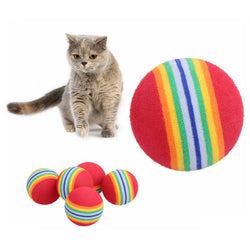 Khloe's - 10Pcs/lot Colorful Cat/Dog Natural Foam Chewing, Rattle, Scratch Training Toy - 2 Sizes